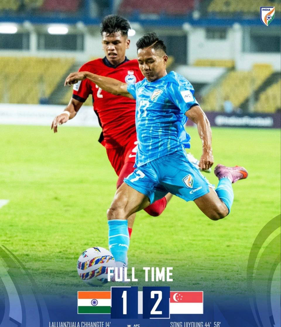 印度队在国际足球比赛中取得前进 印度队在国际足球比赛中取得前进